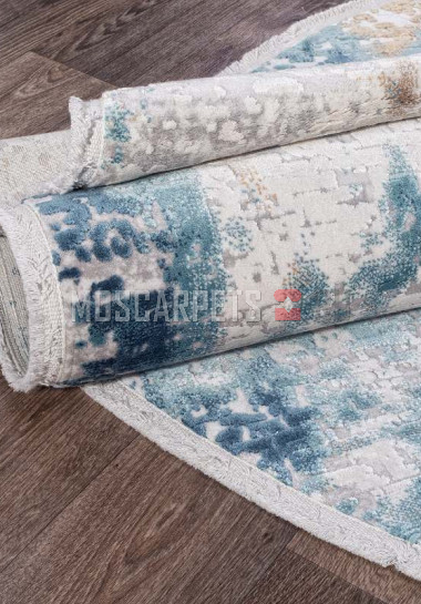 Ковер ALLURES 12004 CREAM-BLUE овал