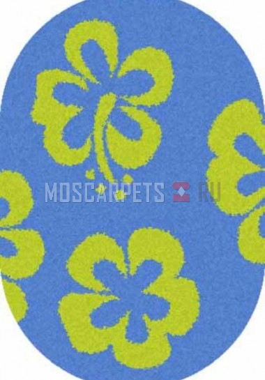 Ковер SHAGGY ULTRA S605 BLUE-GREEN овал