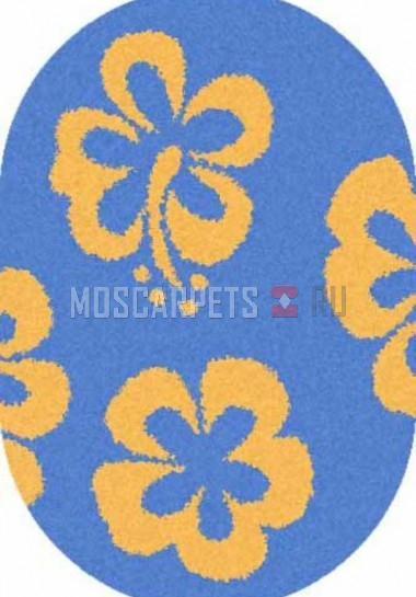 Ковер SHAGGY ULTRA S605 BLUE-YELLOW овал