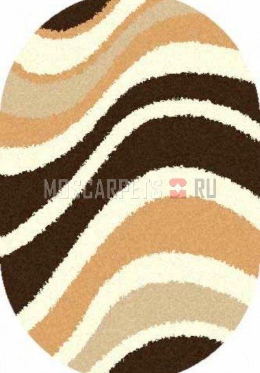 Ковер SHAGGY ULTRA S607 BEIGE-BROWN овал