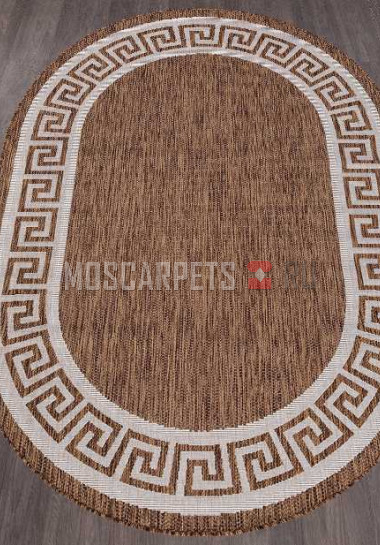 Ковер VEGAS S002-BROWN-CREAM овал