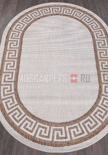 Ковер VEGAS S002-CREAM-BROWN овал