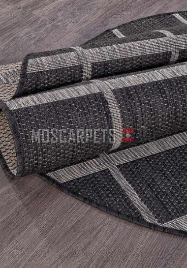 Ковер VEGAS S004-BLACK-GRAY овал