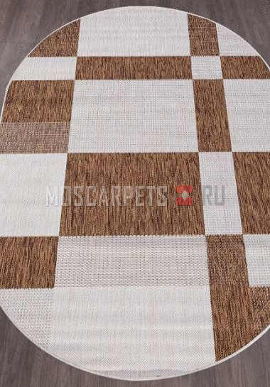 Ковер VEGAS S005-CREAM-BROWN овал