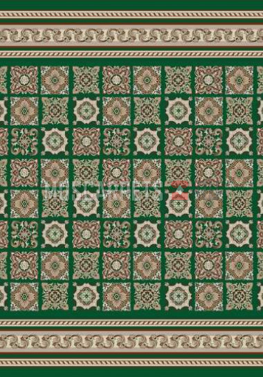 Палас Ош 6028 зелено-коричневый(карпет)