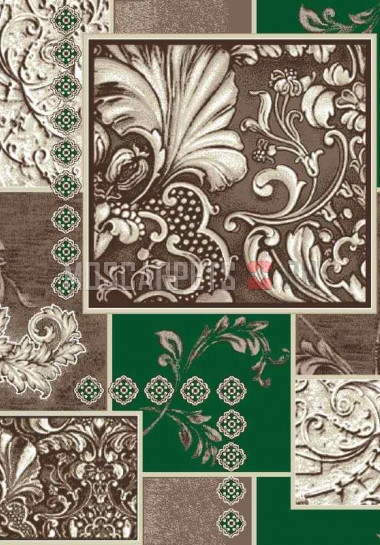 Палас Киргизия 1628 бежево-зеленый